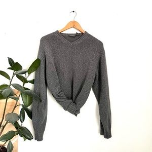Oversized Grey V-Neck Sweater